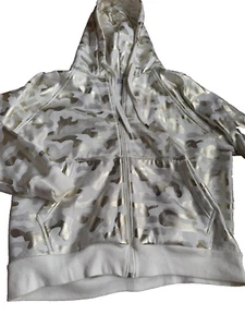 gold camouflage Bomberjacke Kapuze weiß Sweat Jacke warm Hoodie Unikat 42 44 46 - Bild 1 von 10