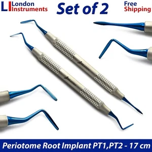 Dental Periotome PT1 & PT2 Implant Periodontal Ligament Instruments Set of 2 New - Picture 1 of 5