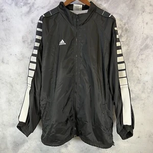 Vintage Adidas Jacket Mens XL Full Zip Mesh Lined Track Black L3 - Picture 1 of 7