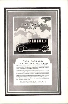 PRINT AD 1924 Packard Six Five Passenger Sedan 6.5 x 10 - Image 1 of 3