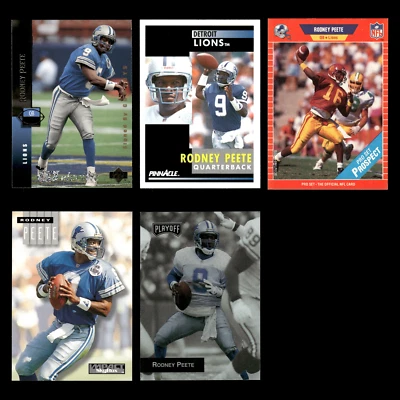 Rodney Peete Lot 5 Football Cards 1994 SkyBox Impact Quarterback Update Lions NM - Image 1 of 4