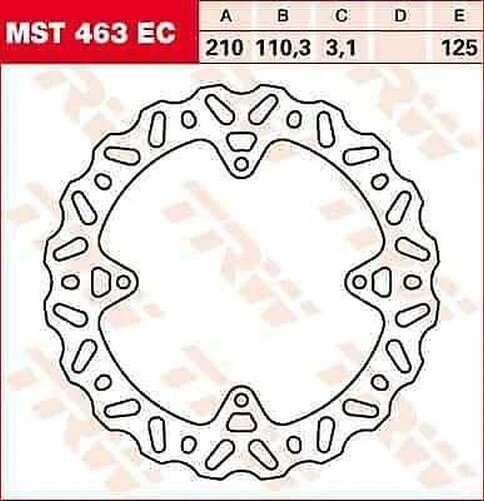 KTM FREERIDE 250 R 2015-2017 TRW EC Cross Design Brake Disc MST463EC - Image 1 of 1