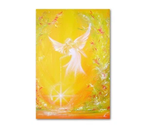  Engelposter "Ich schenke Dir Licht" Engelbild in Gelb, Schutzengel Poster - Bild 1 von 4