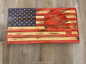 Insegna NFL Arizona Cardinals stile recinzione in legno colori squadra 21,5" x 11,5" - Foto 1 di 1
