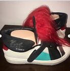 Fendi Multicolor Suede and Fox Fur Karlito High Top Sneakers Flats Size 41