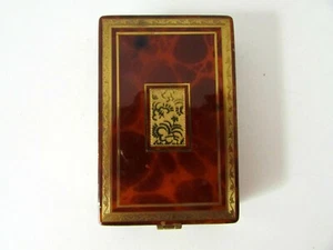 ANTIQUE ART NOUVEAU FOREIGN ENAMELED COMPACT VANITY CIGARETTE CASE - Picture 1 of 9