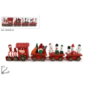 TRENO LEGNO NATALIZIO 3 VAGONI 32CM - Foto 1 di 1