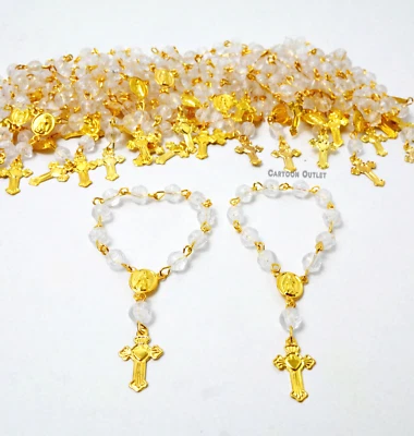 24 Baptism Mini Rosary Favors Communion Rosario Wedding Recuerdos Bautizo Boda - Image 1 of 4