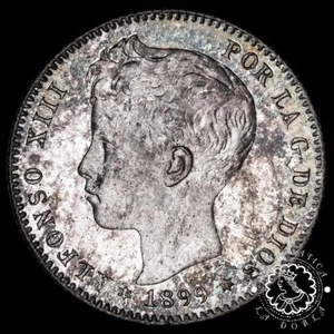1899 *99 - 1 PESETA - Alfonso XIII - SG V - SC - Picture 1 of 2