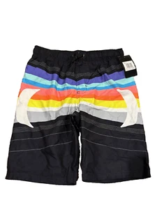 NWT Hurley Boys Point Pull-on Swim Short L Black Multi - Picture 1 of 4