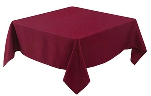 Textured Fabric Christmas Square Table Cloth 70x70 Inch Burgundy Water Resist... - Picture 1 of 9