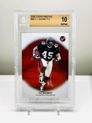2002 Topps Pristine TJ Duckett RC Rookie BGS 10 GEM MINT FALCONS MSU PRISTINE - Image 1 of 3