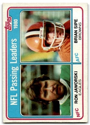 1981 Topps 1980 Passing Leaders - Ron Jaworski/Brian Sipe Philadelphia - Image 1 of 2