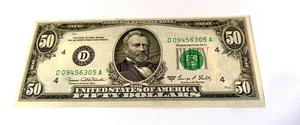 U.S. PAPER CURRENCY ~ 1969C ~ $50 BILL ~ UNCIRCULATED CRISP ~ D09456305 A - Picture 1 of 5