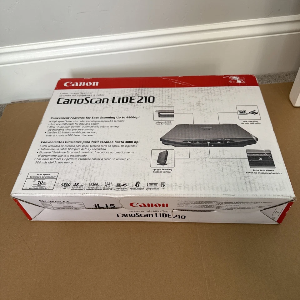 NEW- Canon CanoScan LiDE210 Flatbed Scanner USB Color Image - Image 1 of 1