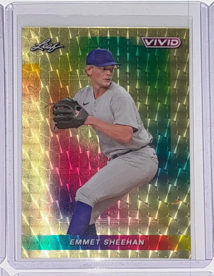 2023 Leaf Vivid Baseball Emmet Sheehan Super Prismatic Gold Proof 1/1 - Image 1 of 1