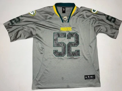 Camiseta deportiva plateada Nike Packers Clay Matthews #52 bordada en el campo talla 48 manchas Foto 1 de 4