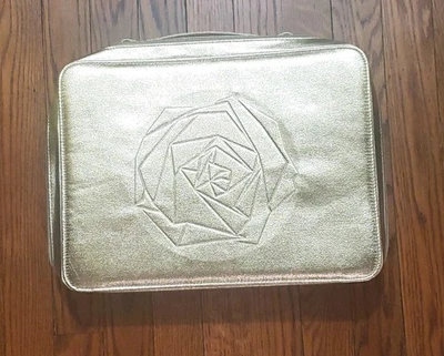 Estuche grande bolsa de maquillaje LANCOME dorado rosa ideal para maquillaje cuidado de la piel viajes Foto 1 de 4