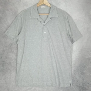 Polo Buck Mason uomo media grigia maglia misto cotone lino colletto resort - Foto 1 di 16