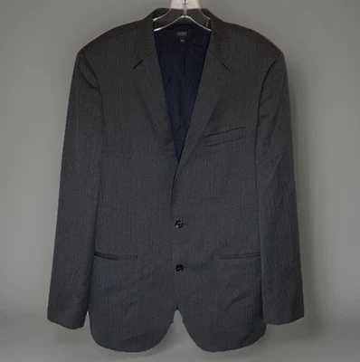 J Crew Ludlow Herringbone Blazer Jacket Men 42 L Gray Italian Wool Sport Coat - Image 1 of 4