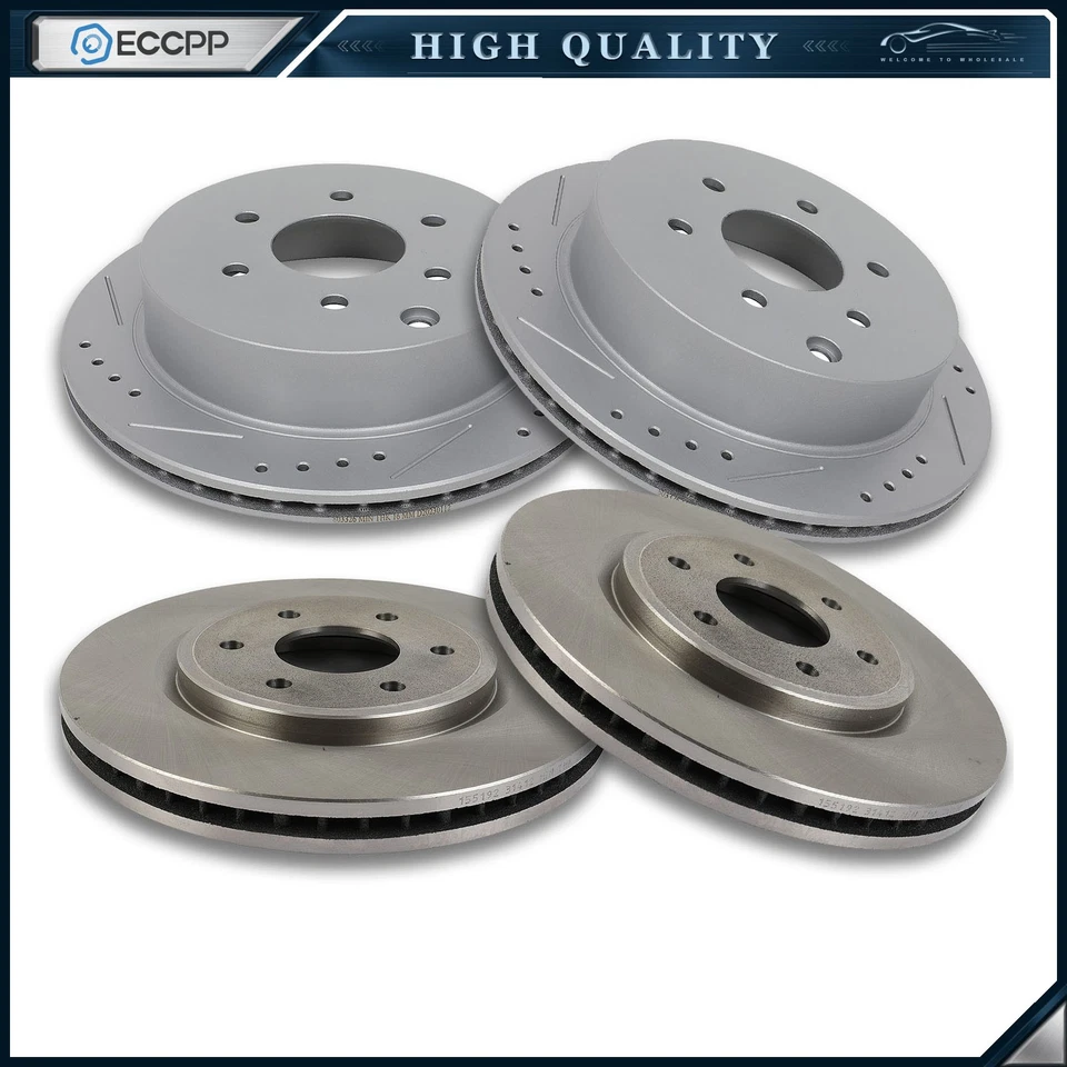 Front & Rear Brake Rotors FITS For 2005 2006 - 2012 Nissan Xterra 4.0L V6 Foto 1 de 4