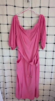 Prabal Gurung Fairy Core Whimsy Romántico Casa Núcleo Fuera del Hombro Rosa Nuevo con Etiquetas Foto 1 de 4