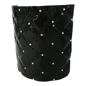 New Murano Black Diamond Pattern Glass Shade With Swarovski Crystals - Picture 1 of 7