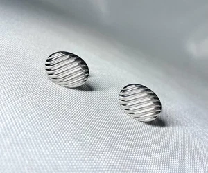 Autentici [Rari] Gemelli Loewe linea a strisce diagonali SV925 argento sterling - Foto 1 di 16