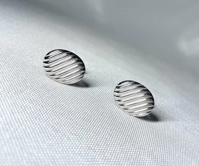 Autentici [Rari] Gemelli Loewe linea a strisce diagonali SV925 argento sterling - Immagine 1 di 4