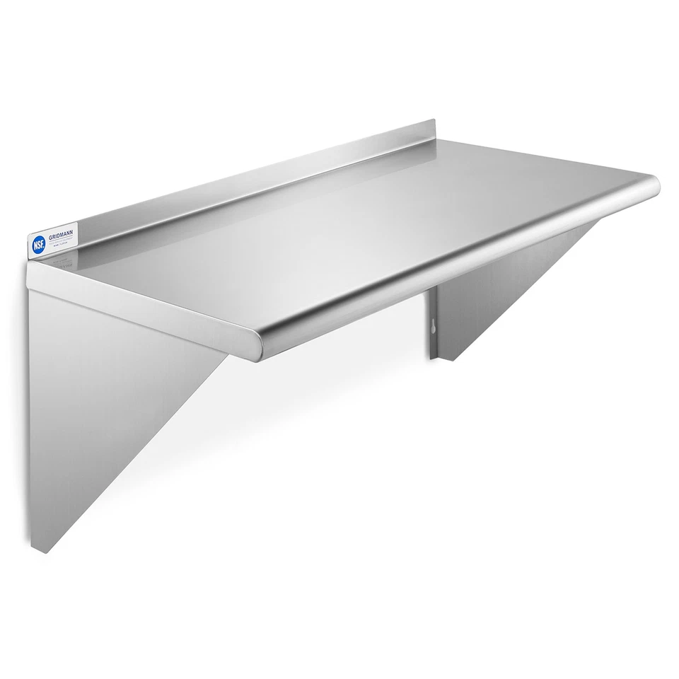 NSF Stainless Steel 14" x 24" Wall Shelf Commercial Kitchen Restaurant Shelving - Image 1 of 4