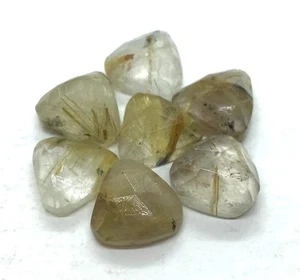 Golden Rutile Trillion Rose Cut AAA Natural Loose Gemstone For Making Jewelry - Picture 1 of 6