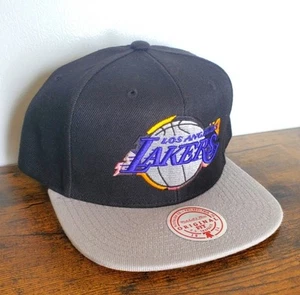 Los Angeles Lakers Mitchell & Ness Black/Gray Snapback Hat/Cap - Picture 1 of 4