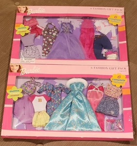 2 Sets Barbie Fashion Gift Pack 6 Complete Fashions! with Shoes NOS 68812 READ - Picture 1 of 11