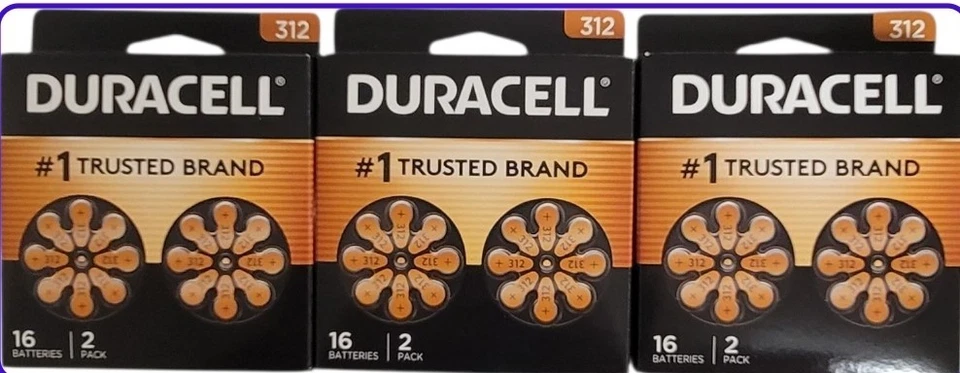 Duracell DA312B16 No. 312 Hearing Aid Battery (16/Pack)