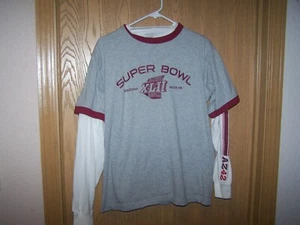 Camisa doble Super Bowl XLII 2008 pequeña Reebok NFL algodón 2 camisas en una - Imagen 1 de 8