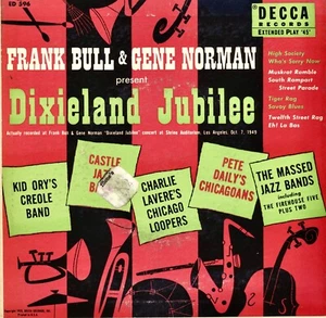 Frank Bull & Gene Norman - Dixieland Jubilee - 1953 Decca ED-596, Double EP - Picture 1 of 6