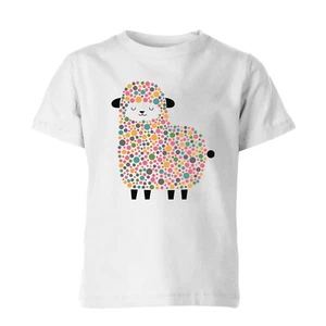 Bubble Colorful Sheep Kids T Shirt Funny Graphic Boys Girls Novelty Tee Top - Picture 1 of 1
