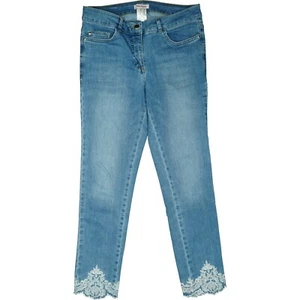 Alba Moda Jeans Damen super Stretch 7/8 ankle Hose Slim mid S 36 W29 blau Spitze - Bild 1 von 5