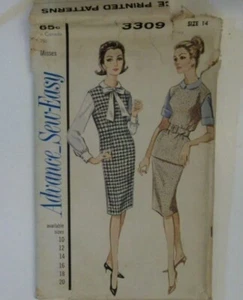 Vintage Sewing Pattern Advance 3309 Misses 1960's Dress Tunic Blouse Sz 14 uncut - Picture 1 of 2