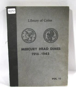 Vintage Mercury Dimes Library of Coins Album 77 Coin Set AQ954 - Picture 1 of 13