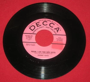 DANNY KAYE "MADAM, I LOVE YOUR CRE'PE SUZETTE" 1956 DECCA 29874 PINK PROMO LQQK! - Picture 1 of 2