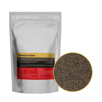 KOIFRIEND Koifutter 0,5 kg Premium Start 1,5 mm 1 Liter Aufzucht Brutfutter Jungfische