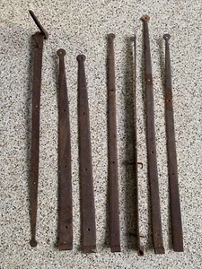 Vintage Original Iron Barn Door Strap Hinge Set Hinges Lollipop End antique - Picture 1 of 13