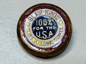 WWII Vintage Blow Knox War Production Worker 100% USA Screw Back Lapel Pin - Picture 1 of 3