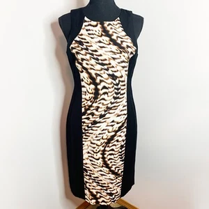 Calvin Klein Bodycon Brown and Black Dress - Size 2 - Picture 1 of 8