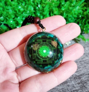 Malachite Orgone Necklace Green Crystal Healing Spiritual Protection Pendant - Picture 1 of 5