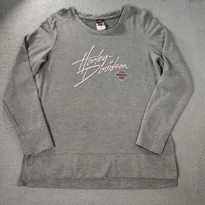 Harley Davidson свитер женщин LG серый Crewneck пуловер мотоциклиста повседневный удобный - Изображение 1 из 4
