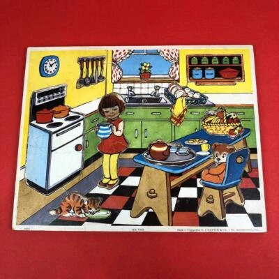 Vintage House GJ Hayter Plywood Preschool Toy Wooden Tray Jigsaw Puzzle 1970s - Image 1 of 4