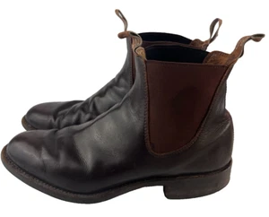 R.M. Williams Brown Leather Men's Chelsea Ankle Boots Rubber Sole Size 9.5 G - Picture 1 of 24