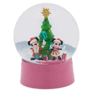 Globo de nieve de vacaciones de Santa Mickey Mouse y Minnie Mouse de los parques de Disney nuevo - Imagen 1 de 3